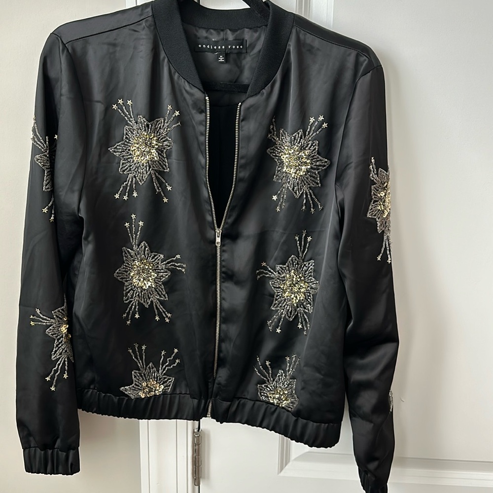 Endless Rose Sequin Bomber Jacket - image 1